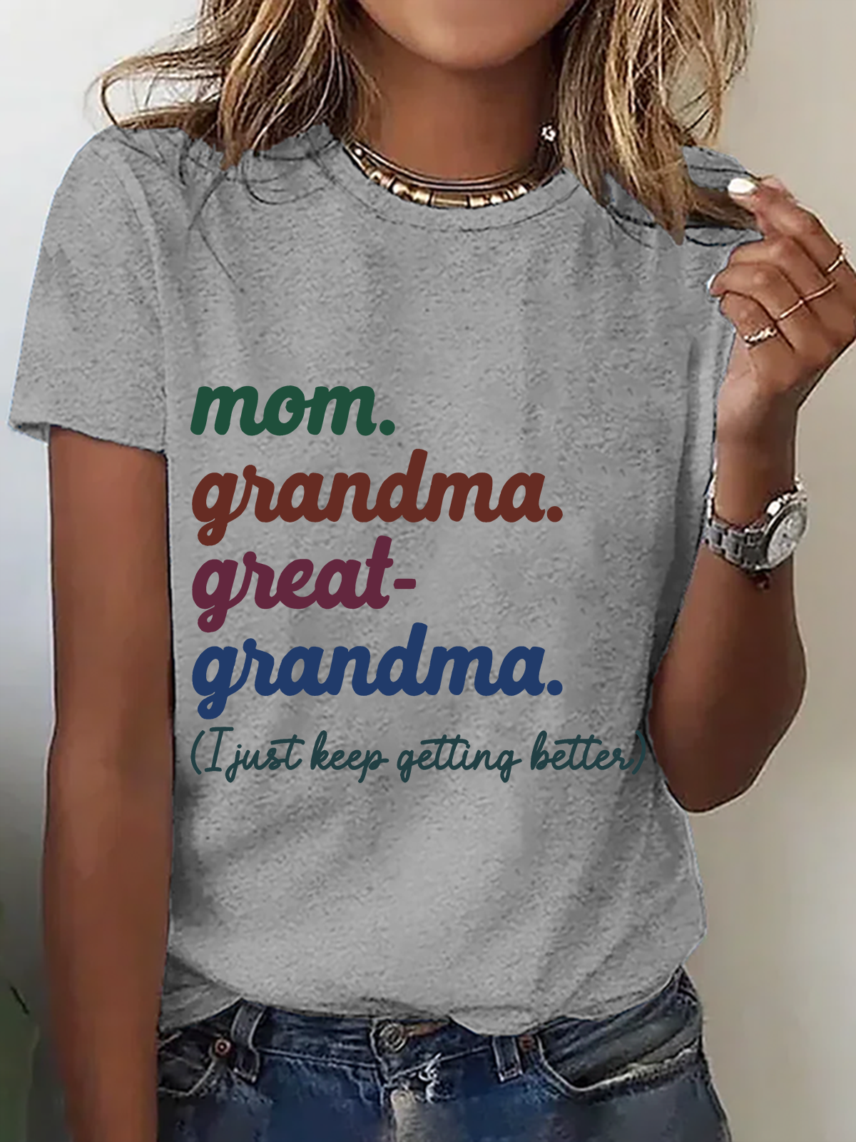 Mom Grandma Great-Grandma Cotton T-Shirt