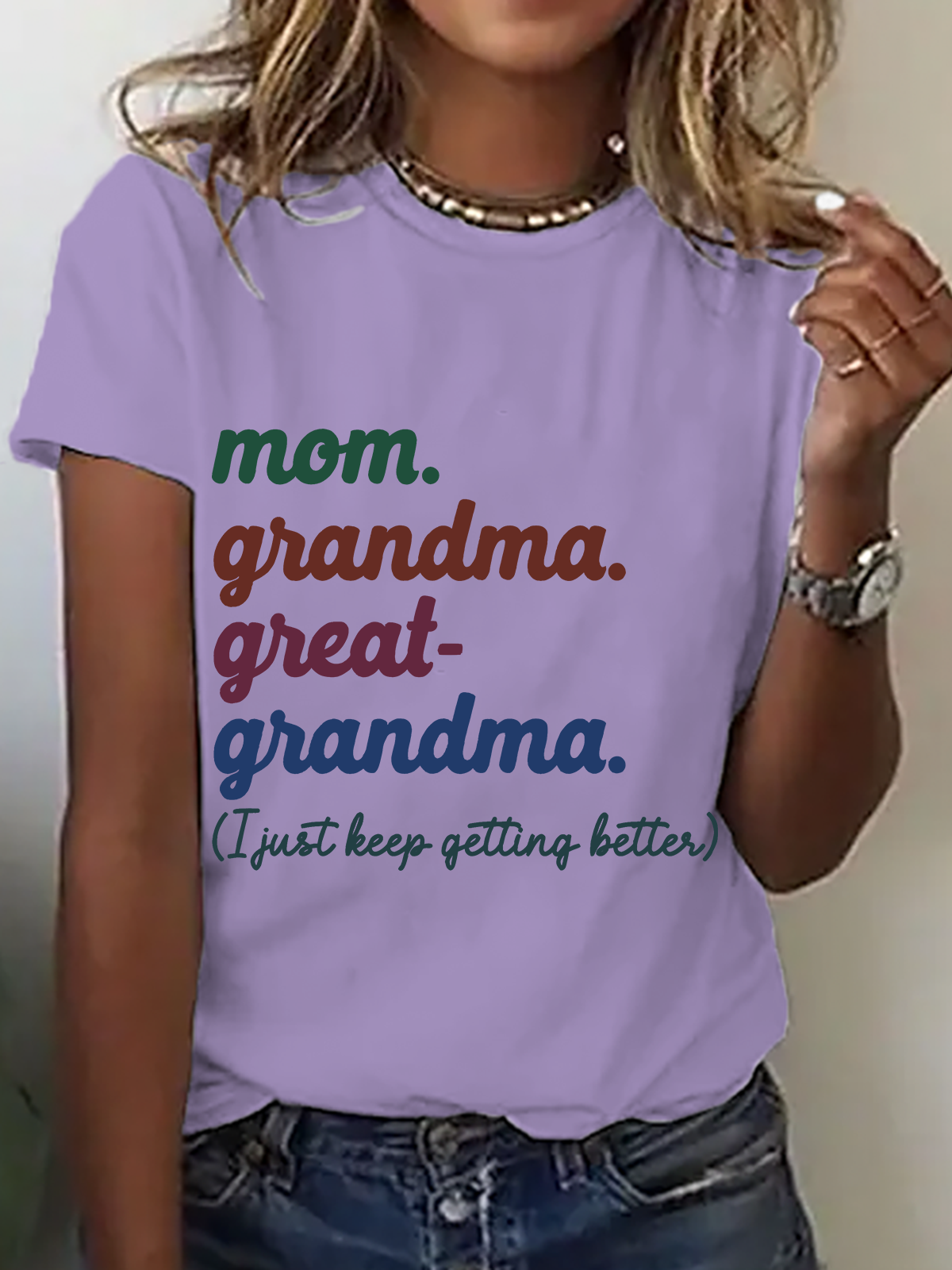 Mom Grandma Great-Grandma Cotton T-Shirt