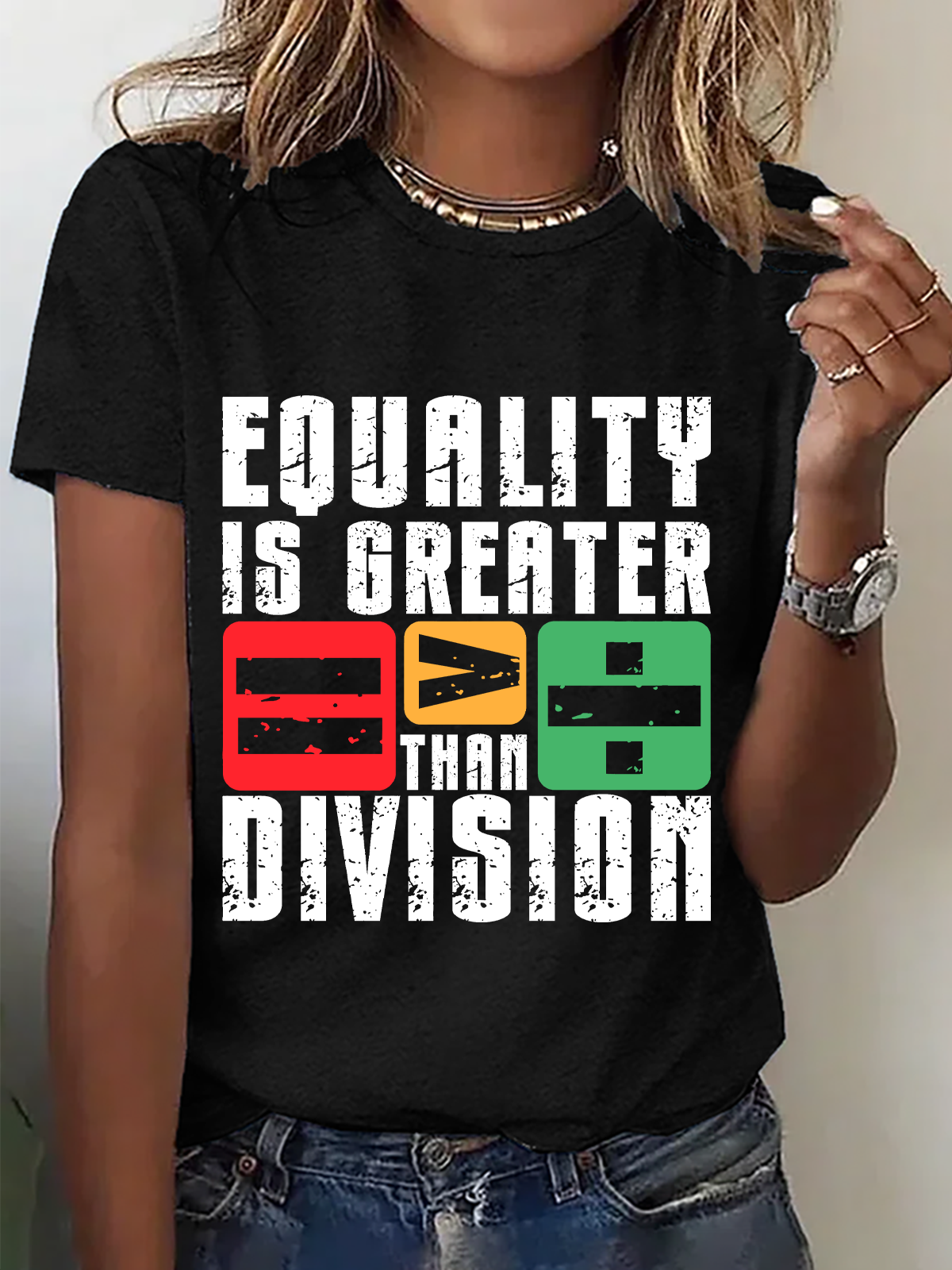 Equality Is Greater Than Division Cotton T-Shirt