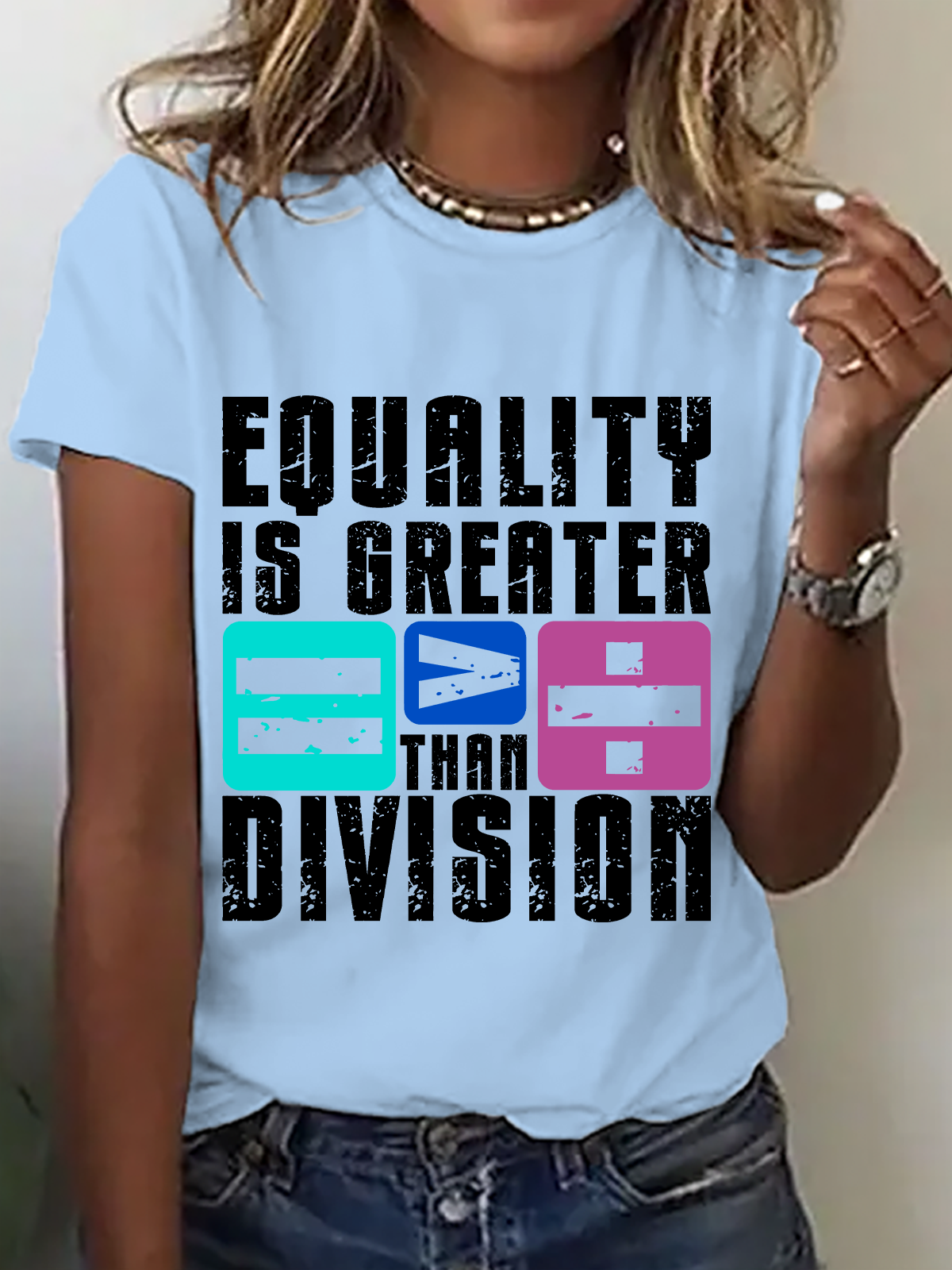 Equality Is Greater Than Division Cotton T-Shirt