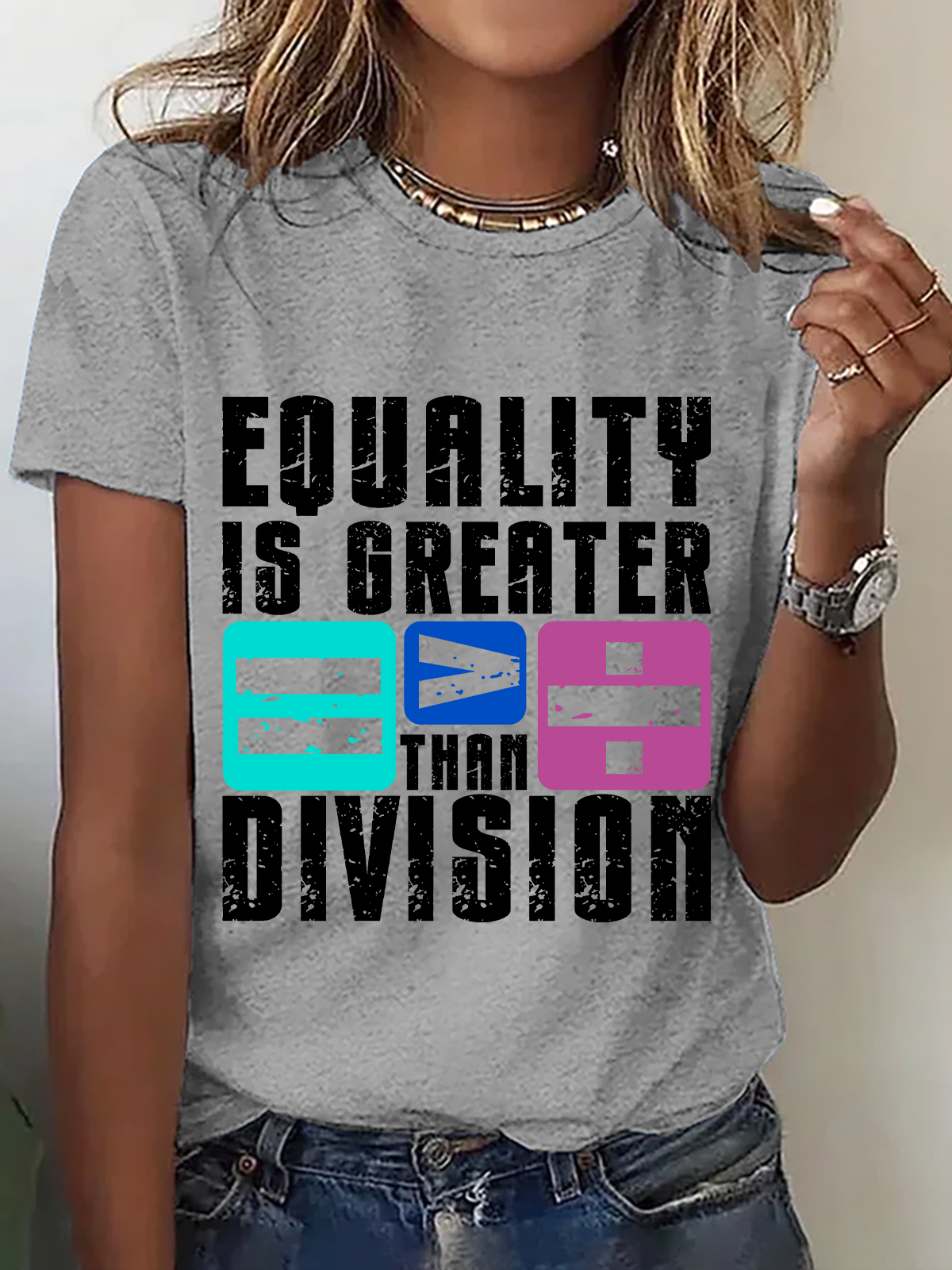 Equality Is Greater Than Division Cotton T-Shirt