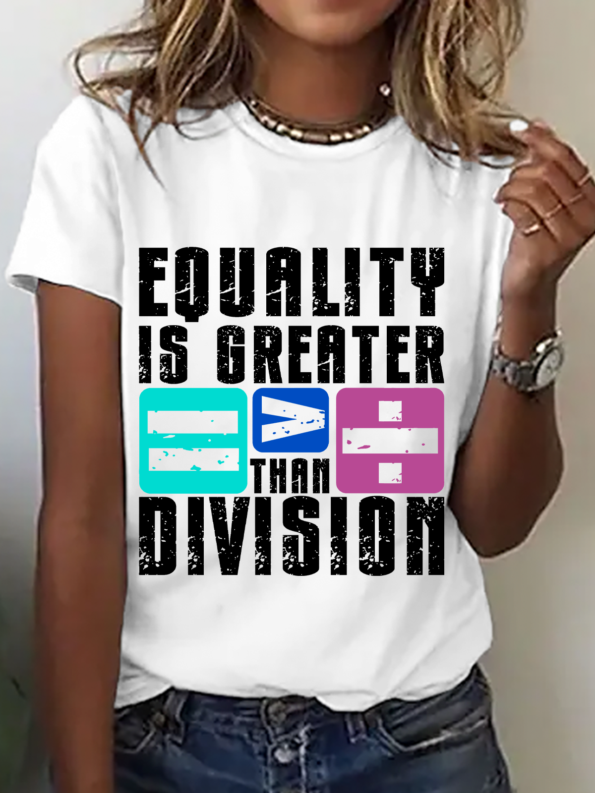Equality Is Greater Than Division Cotton T-Shirt