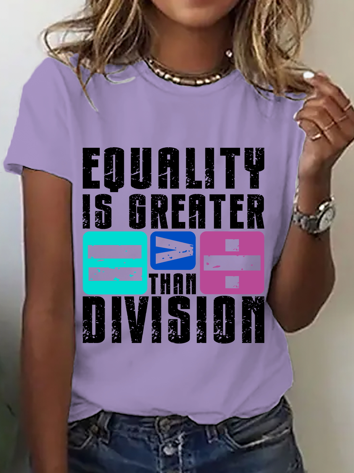 Equality Is Greater Than Division Cotton T-Shirt