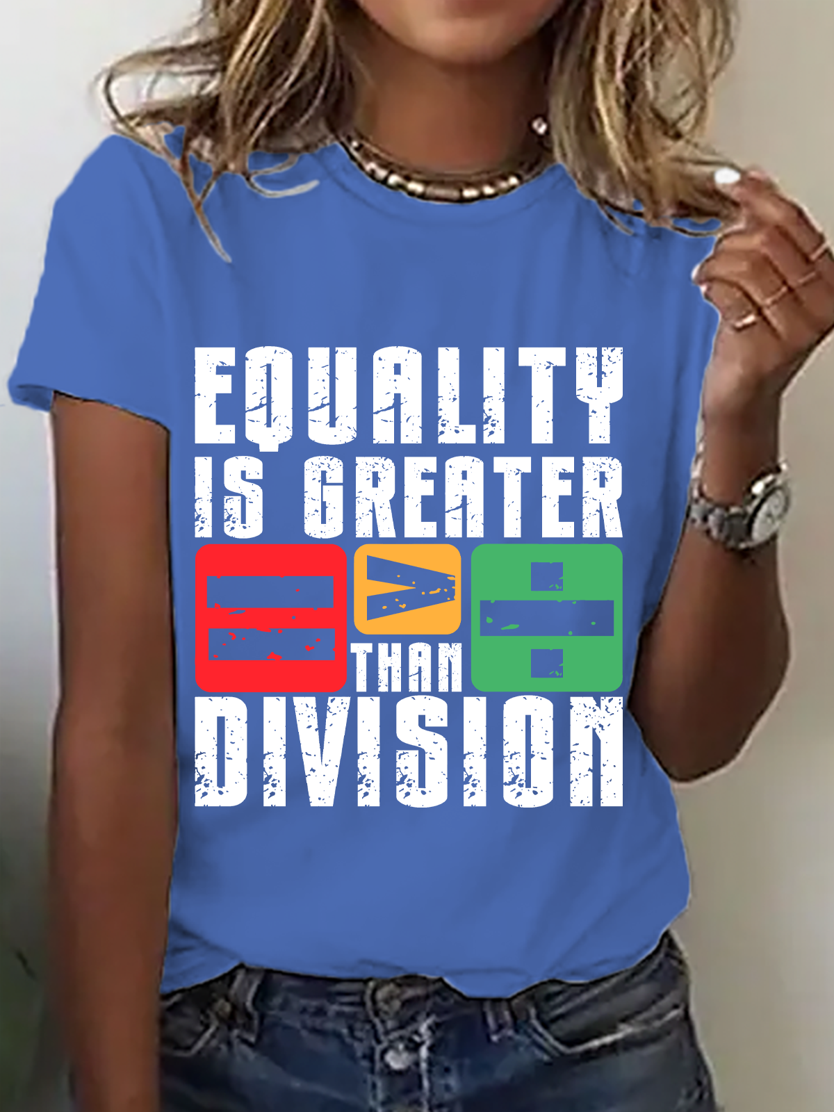 Equality Is Greater Than Division Cotton T-Shirt