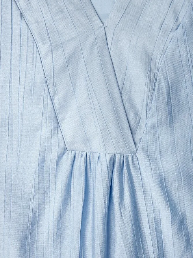 Vintage Plain Loose Dress With No