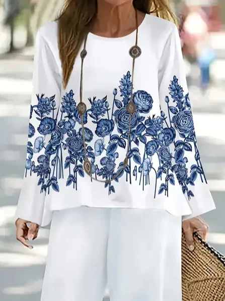 Women's Floral Spring Print Two Piece Suit