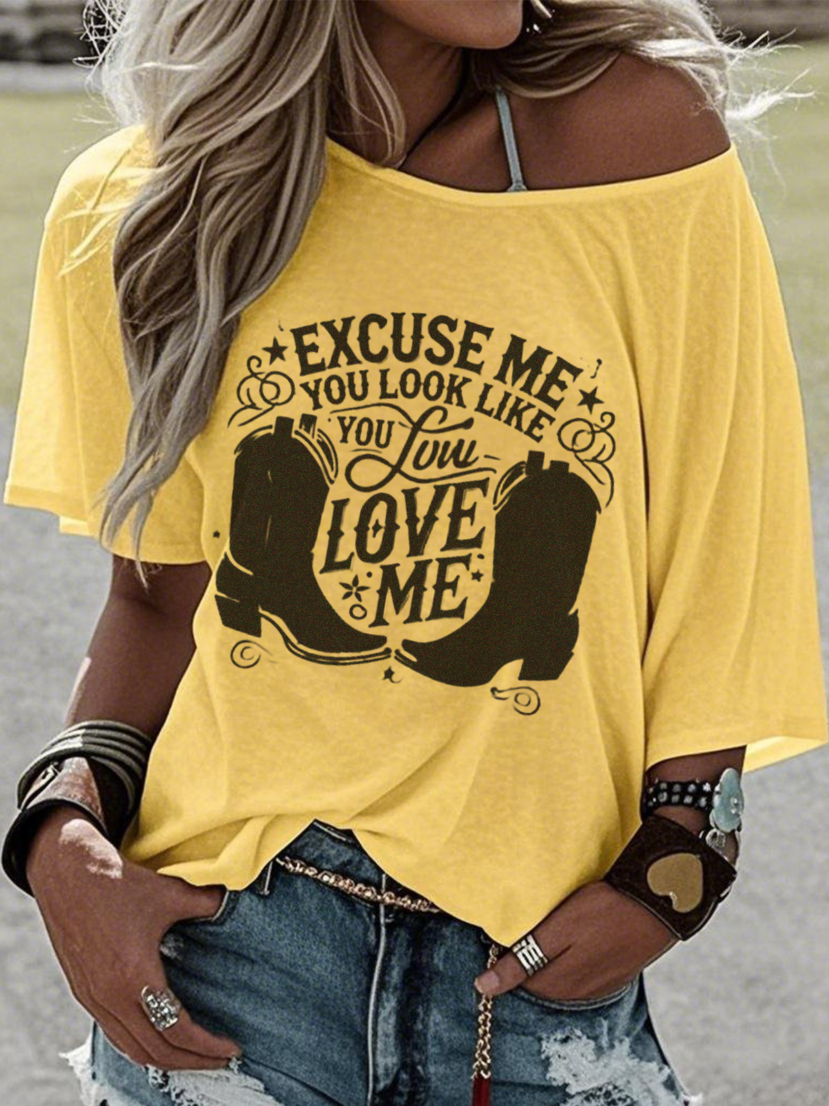 Western Style Round Neck Colored Cotton Short Sleeve T-Shirt