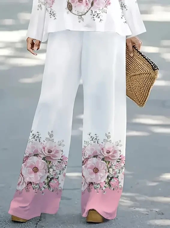 Women's Floral Spring Print Two Piece Suit