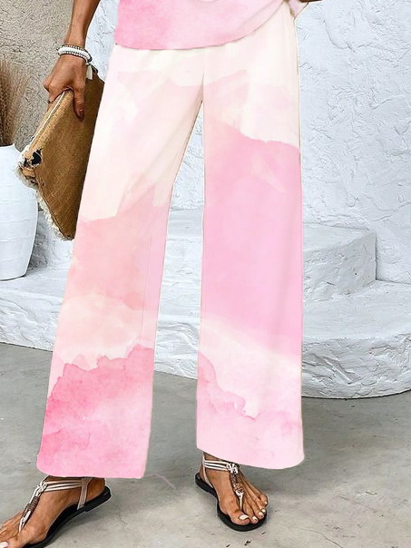 Women's Gradient Spring Printed Tank Top and Pants Two-Piece Suit