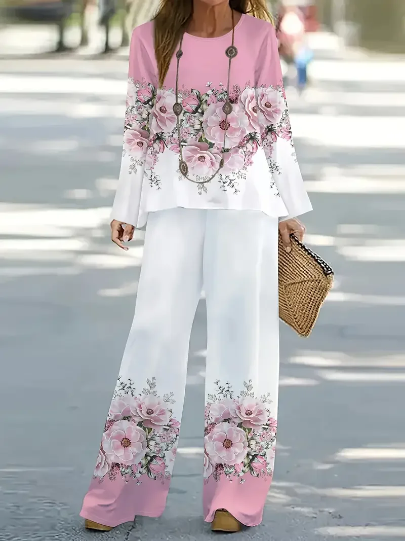 Women's Floral Spring Print Two Piece Suit