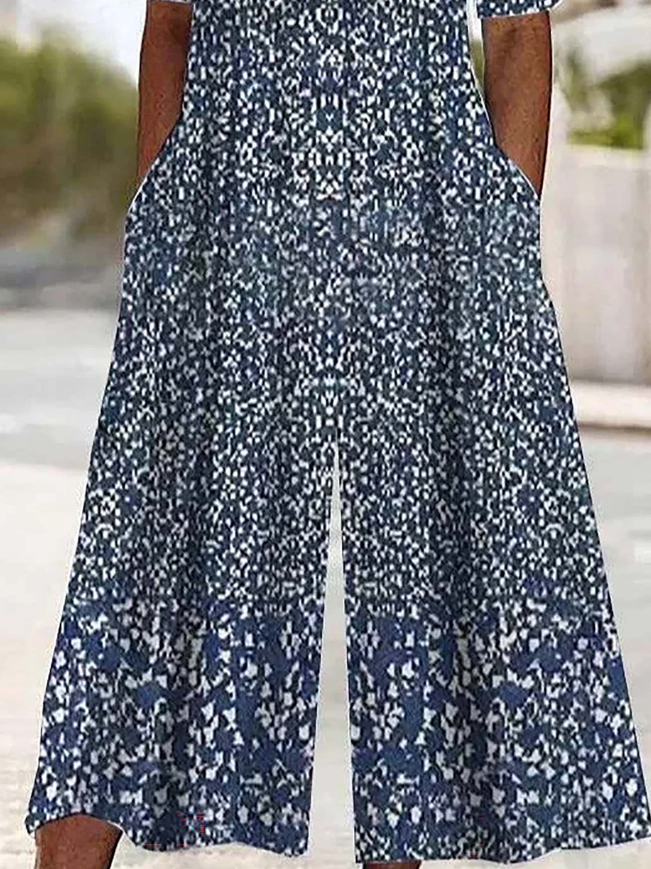 Women's H-Line V Neck Daily Going Out Casual Printing Floral Summer Ankle Pants Jumpsuit Romper