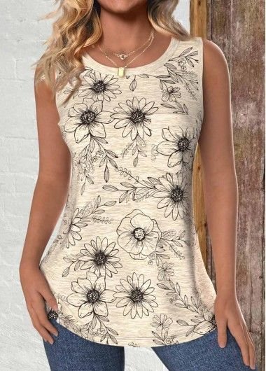 Crew Neck Casual Floral Loose T-Shirt