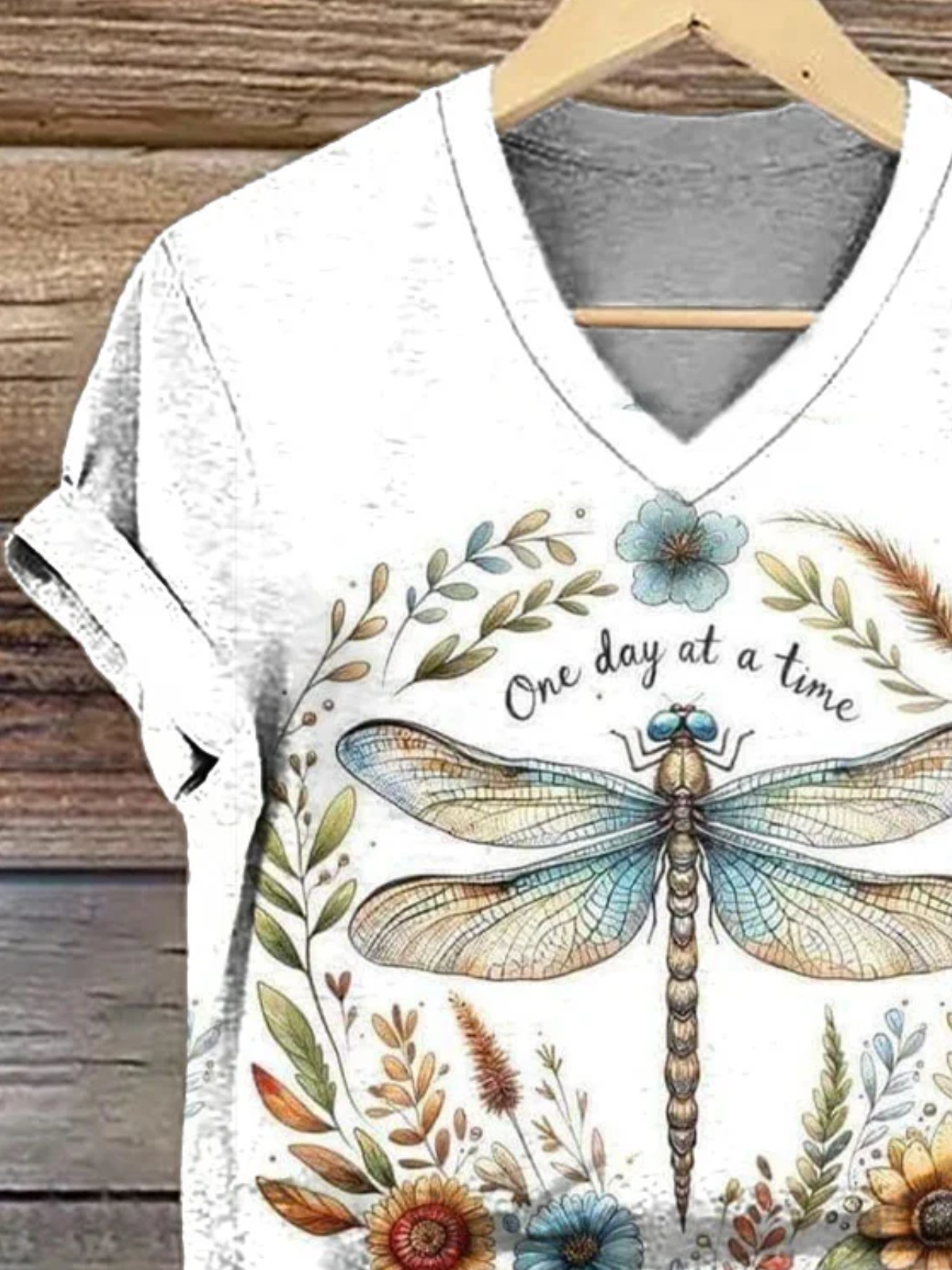 Regular Fit V Neck Casual T-Shirt