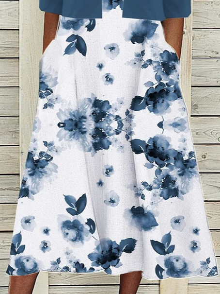 Women's Printing Floral Daily Going Out Two-Piece Set As Picture Casual Summer Coat With Skirt Matching Set