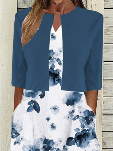 Women's Printing Floral Daily Going Out Two-Piece Set As Picture Casual Summer Coat With Skirt Matching Set