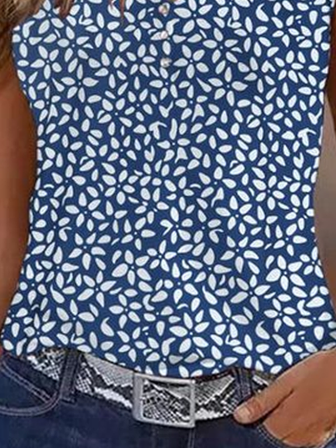 Women's Sleeveless Tank Top Summer As Picture Floral Printing V Neck Daily Going Out Casual Top