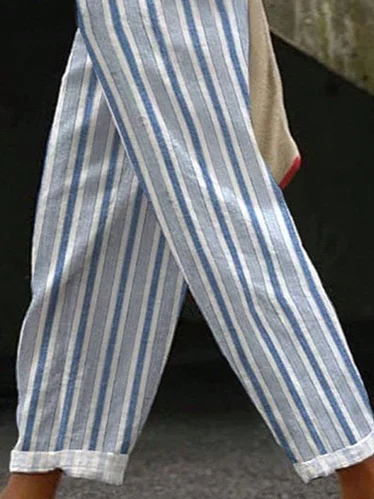 Women's Striped Spring Print Casual Pants