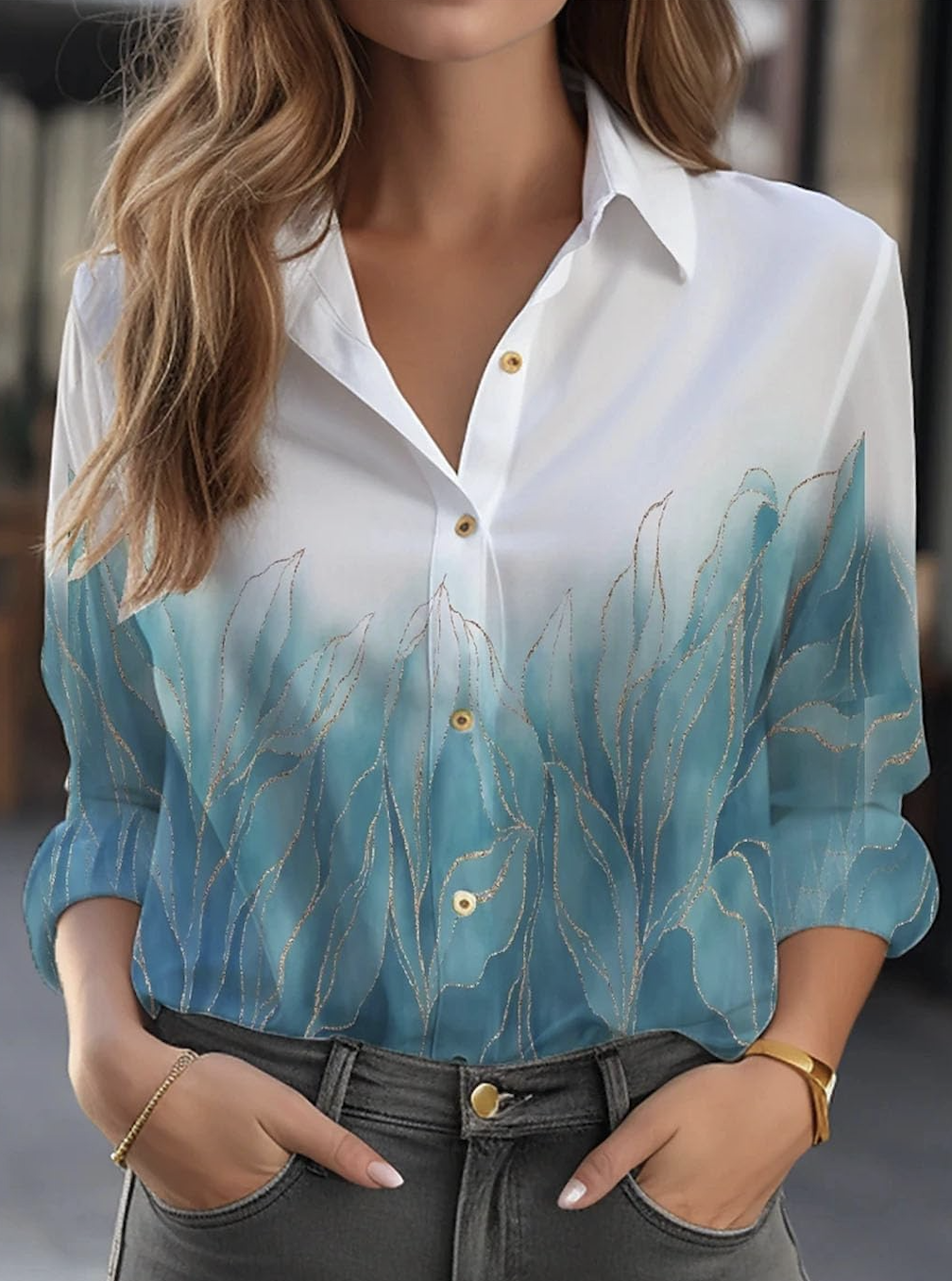 Shirt Collar Floral Regular Fit Casual Shirt