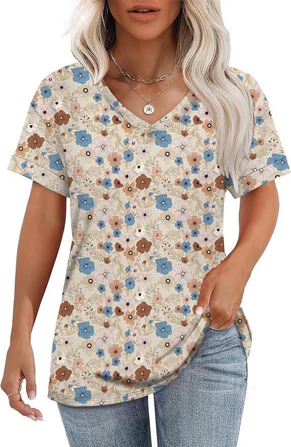 Cotton Casual Floral T-Shirt