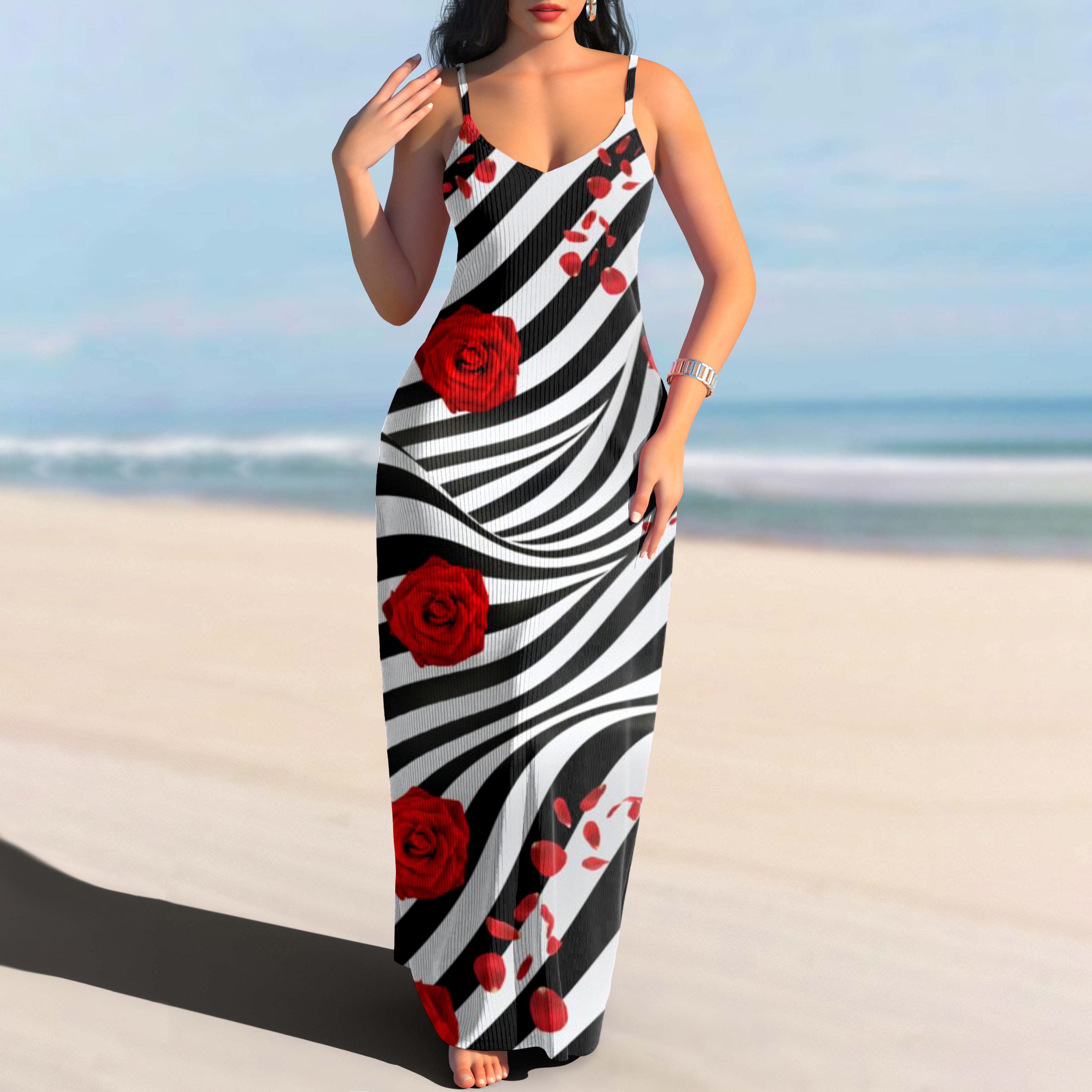 Regular Fit Spaghetti Casual Dress With No
