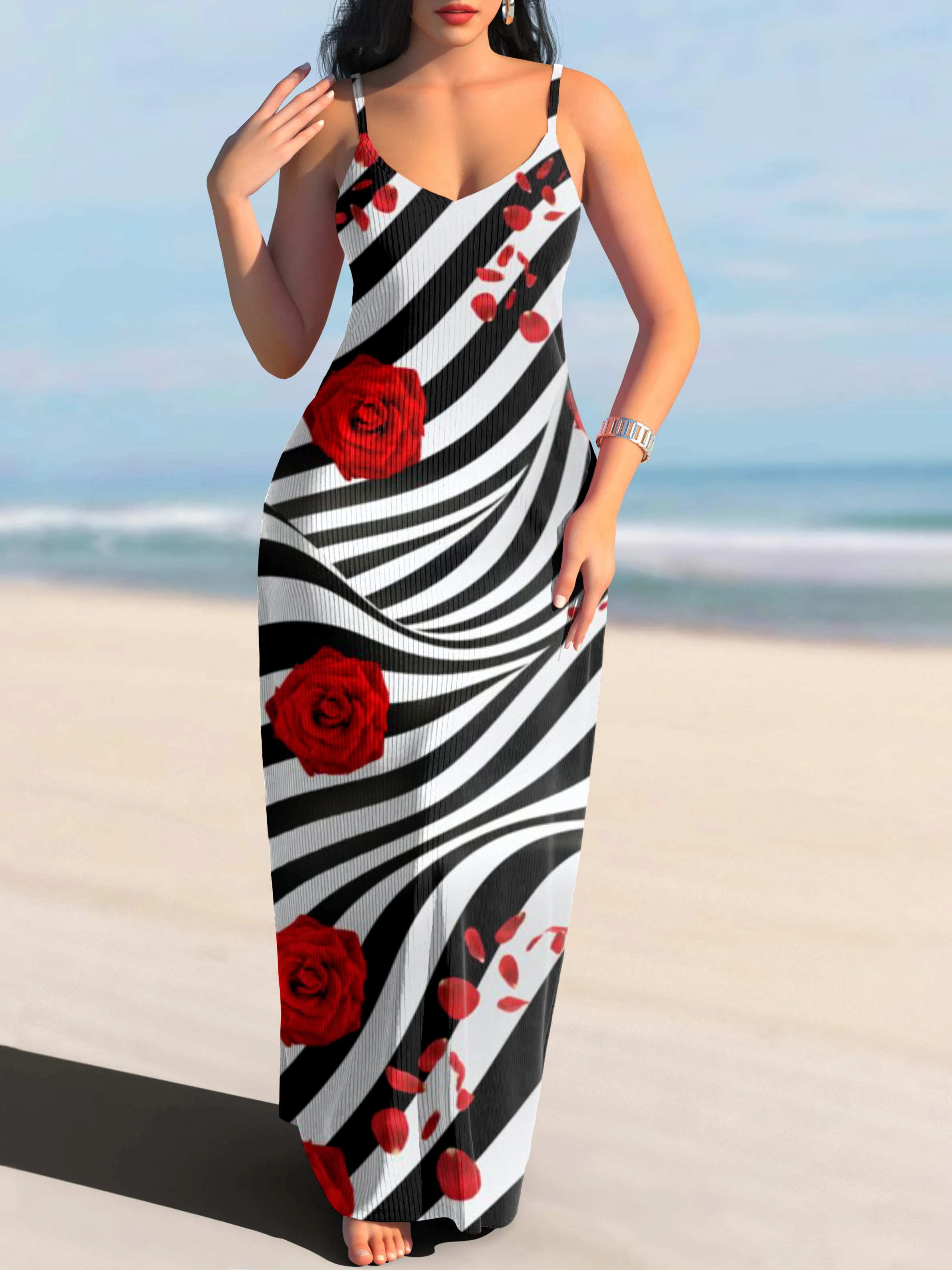 Regular Fit Spaghetti Casual Dress With No