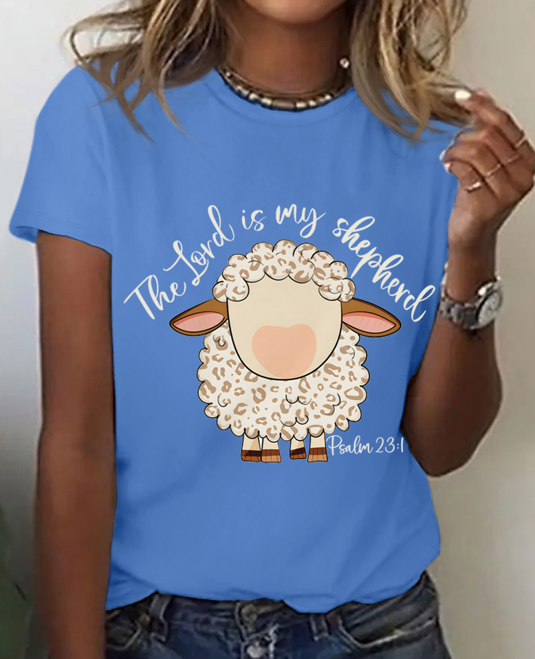 The Lord Is My Shepherd Easter Vintage Print T-Shirt