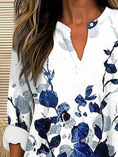 Women's Floral Spring Print Casual Shirt