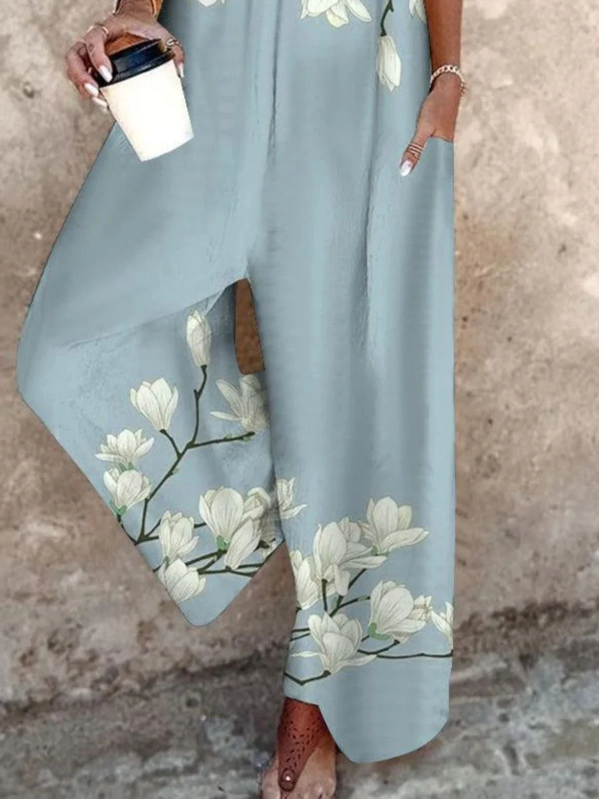 Casual Cotton And Linen Regular Fit Jumpsuit