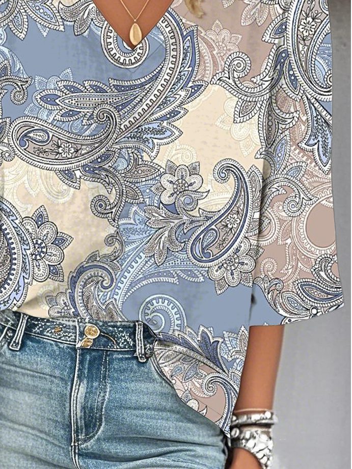 Paisley Casual Loose Blouse