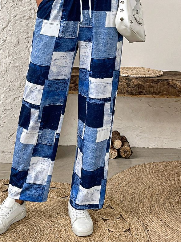 Casual Loose Abstract Graphic Pants
