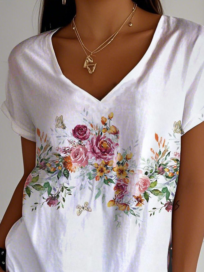 Casual V Neck T-Shirt