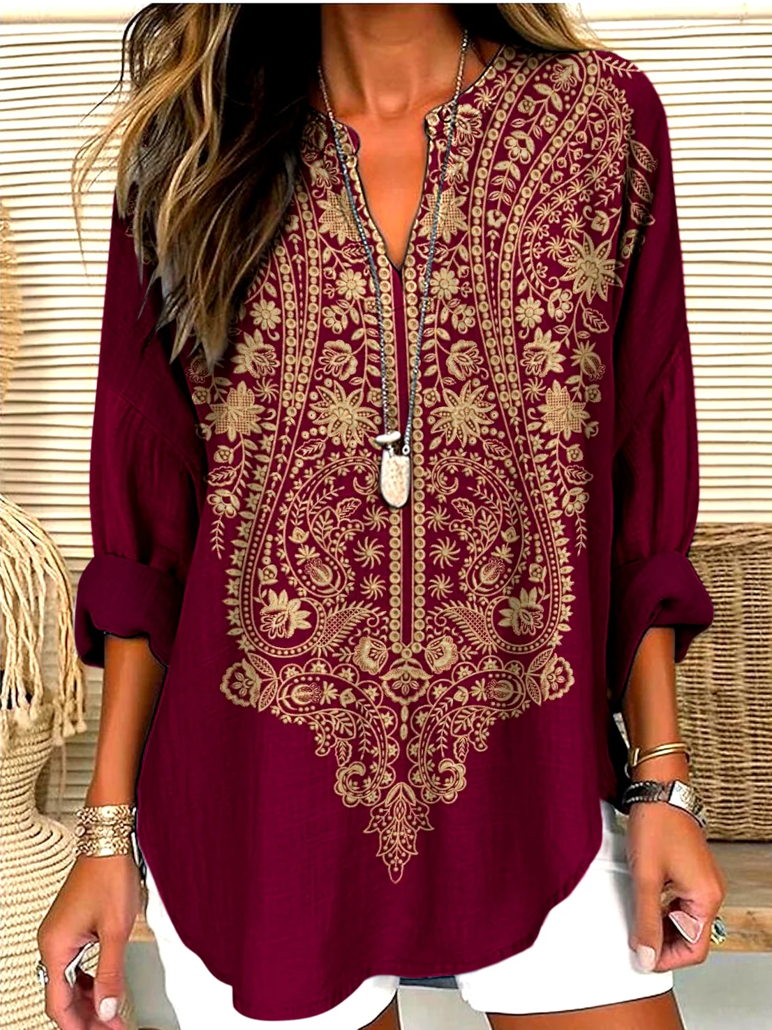 Regular Fit Geometric Casual Shirt