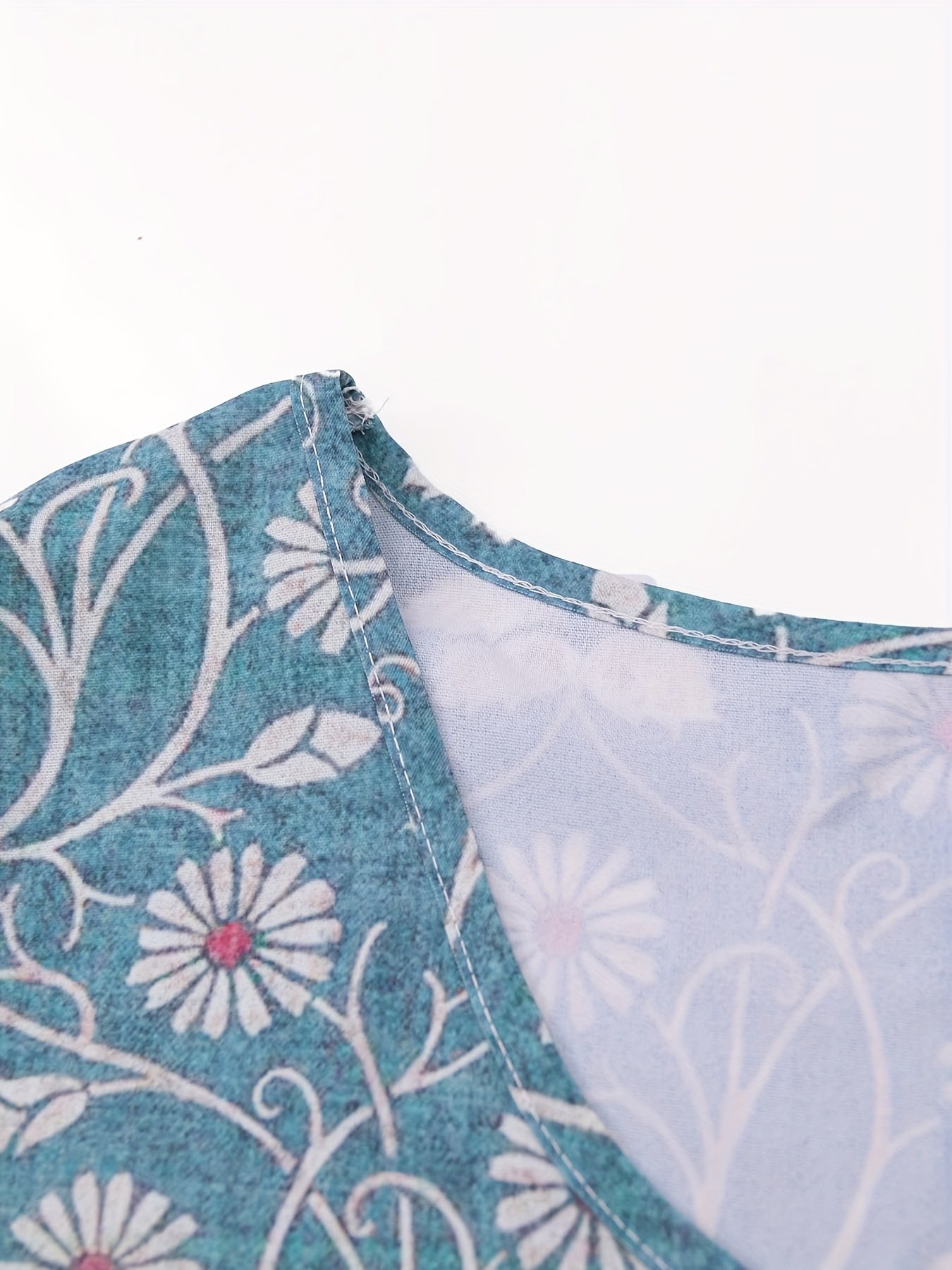 Floral Loose Linen Blend Casual Blouse