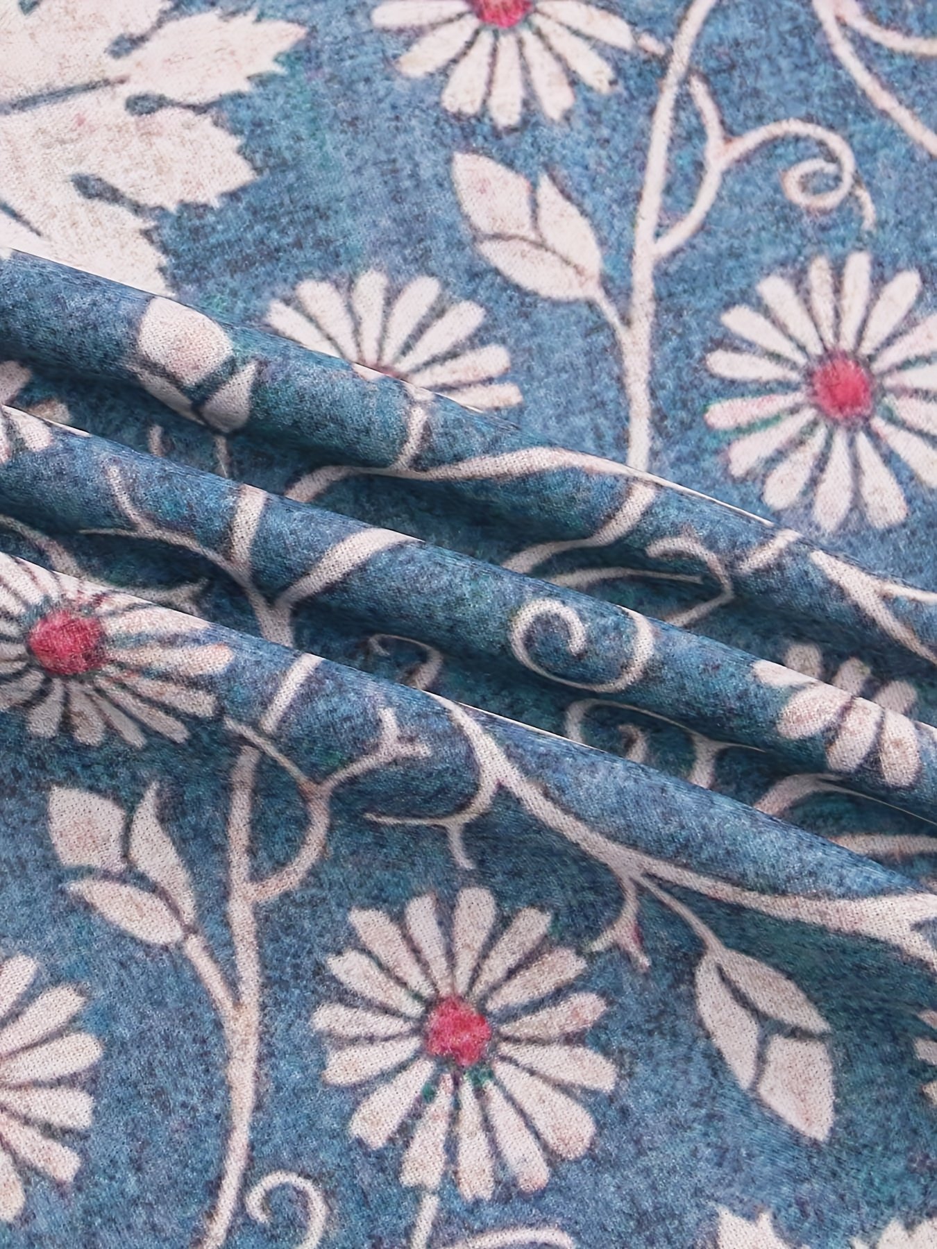 Floral Loose Linen Blend Casual Blouse