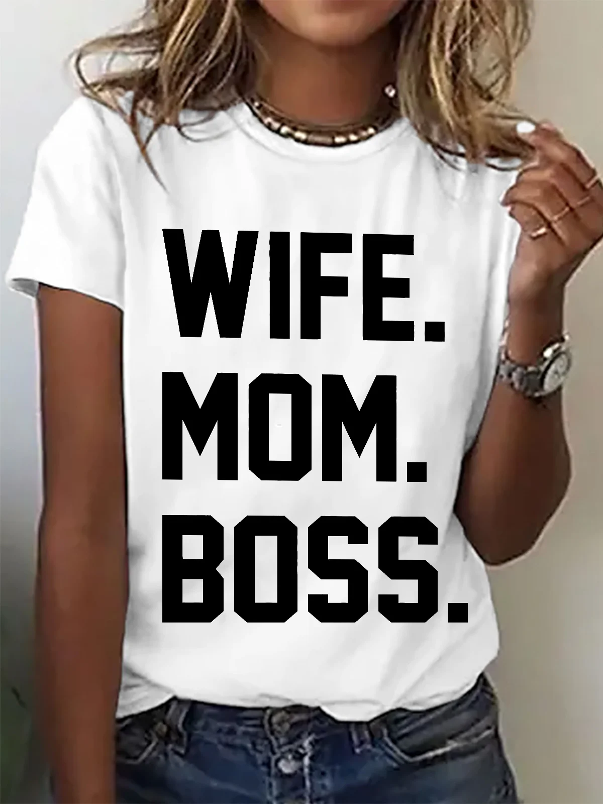 Wife Mom Boss Gift For Wife From Husband Cotton T-shirt