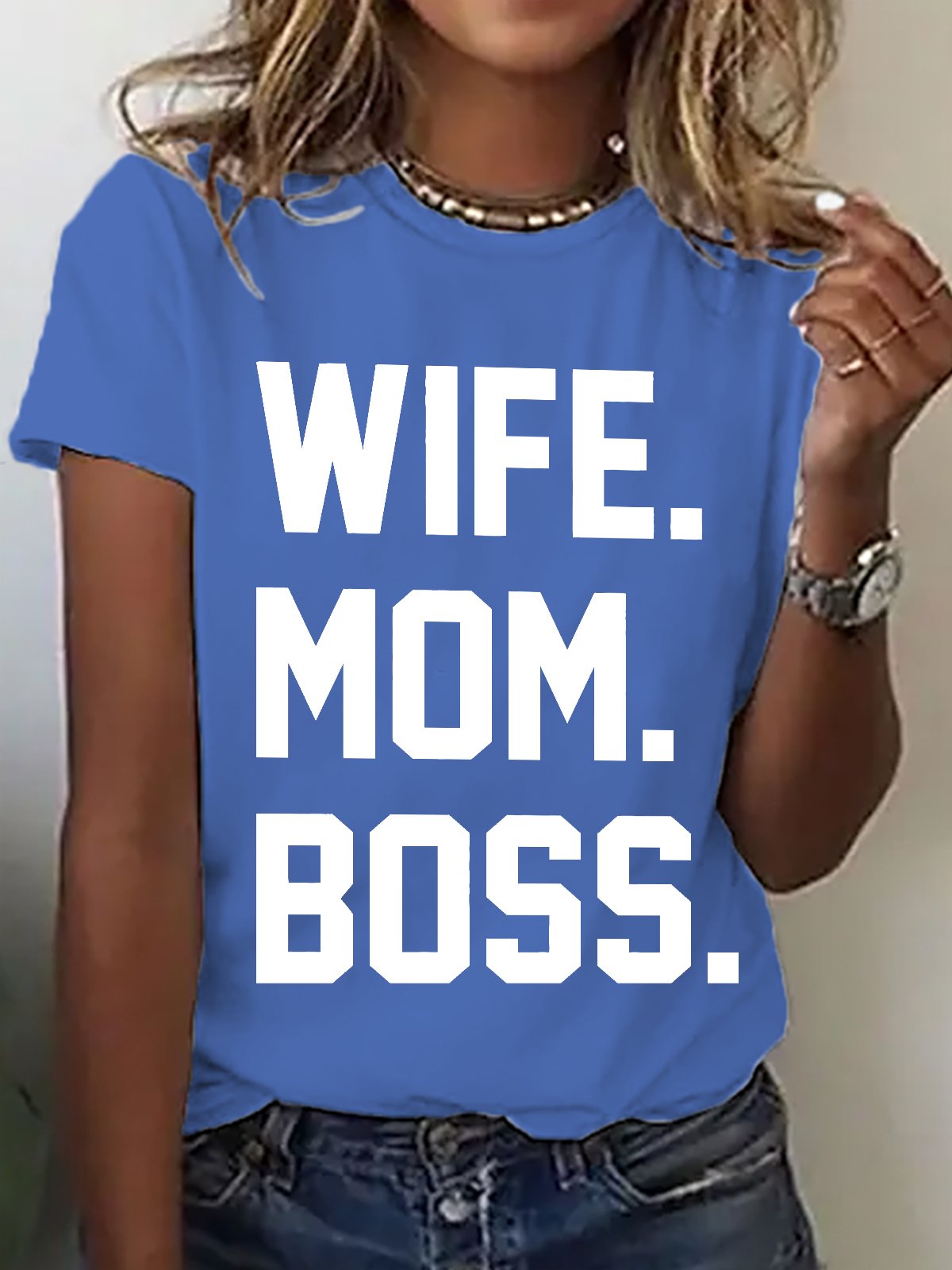 Wife Mom Boss Gift For Wife From Husband Cotton T-shirt