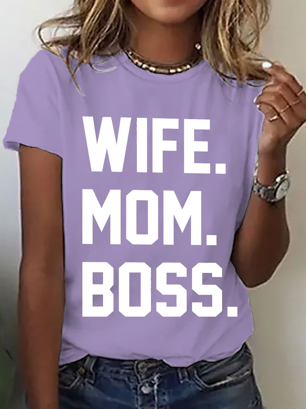 Wife Mom Boss Gift For Wife From Husband Cotton T-shirt