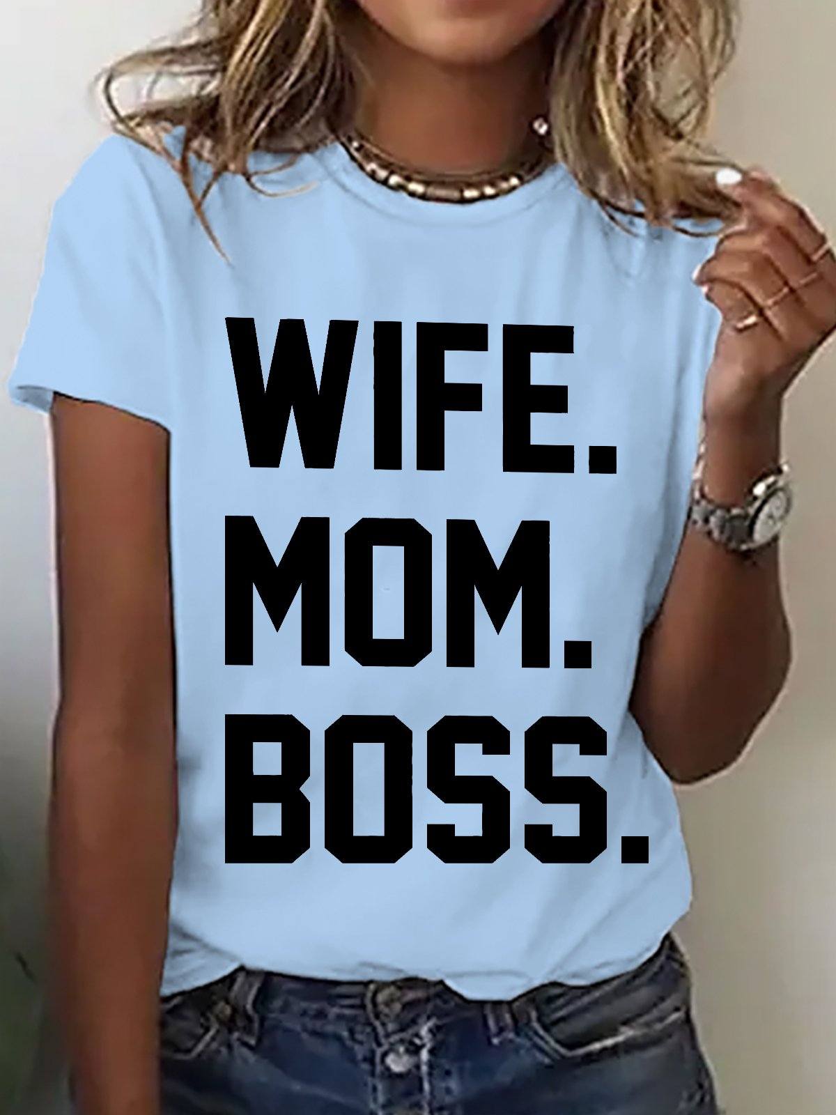 Wife Mom Boss Gift For Wife From Husband Cotton T-shirt