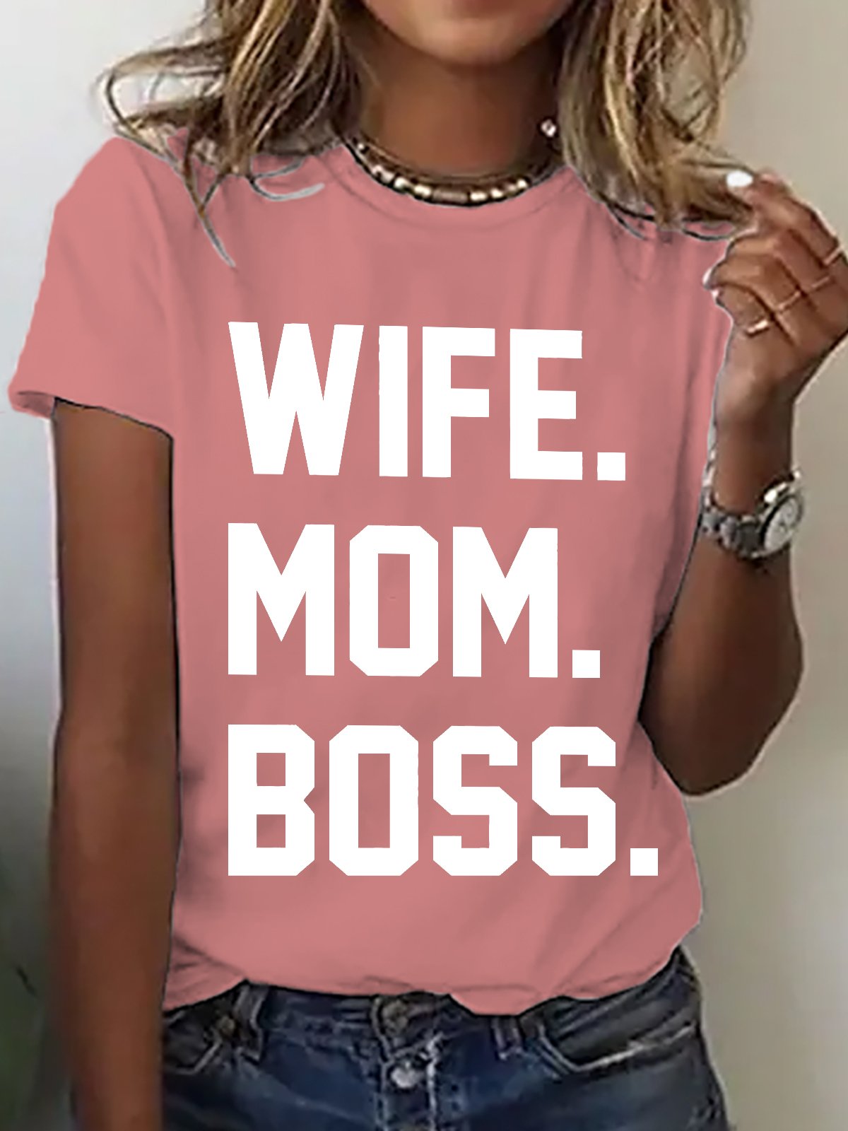 Wife Mom Boss Gift For Wife From Husband Cotton T-shirt