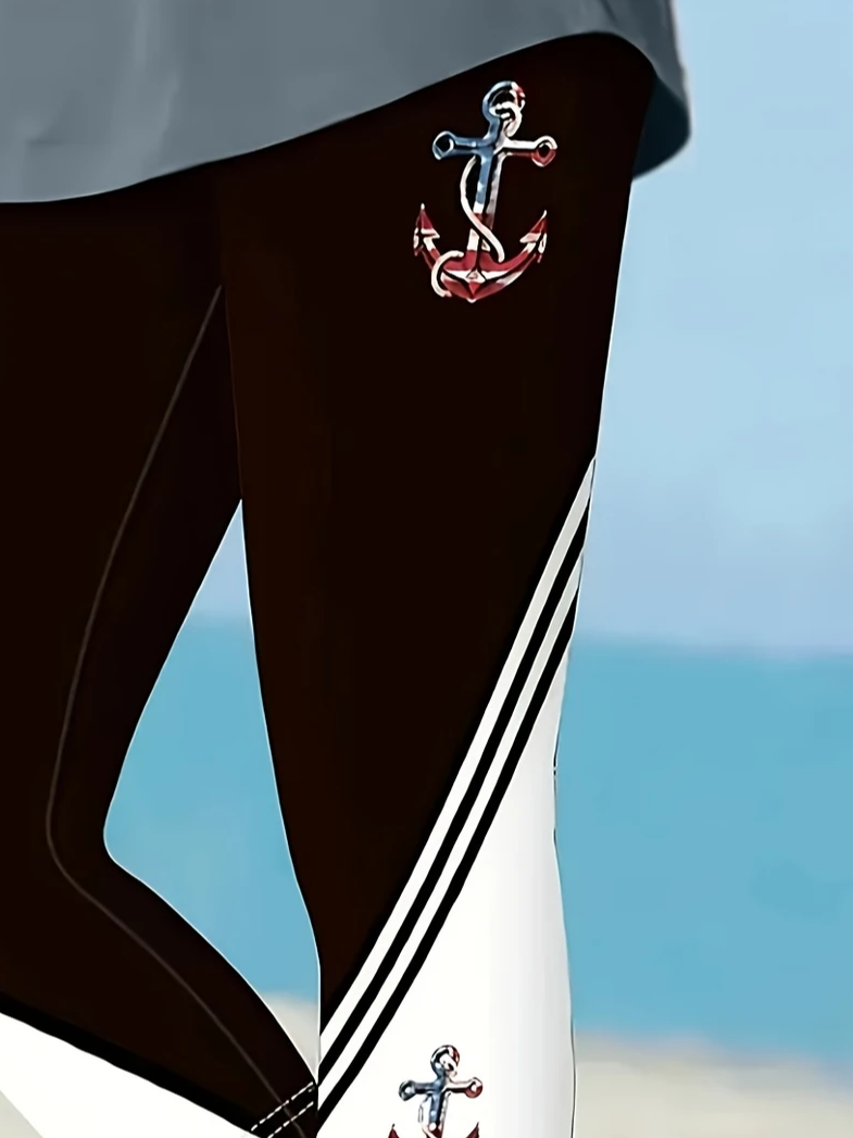Women's Anchor Print Casual Leggings