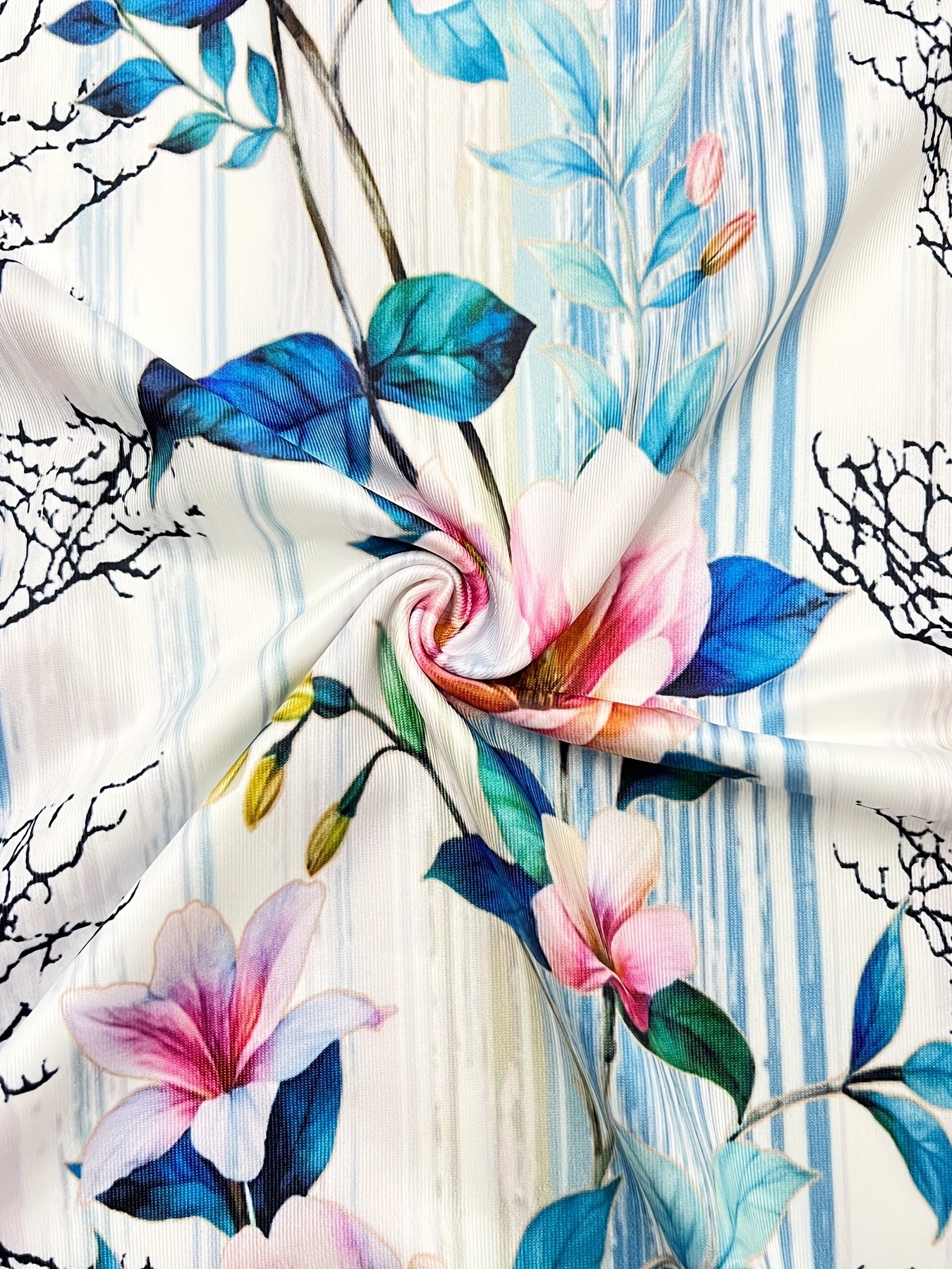 Regular Fit Floral Crew Neck Vintage Dress With No