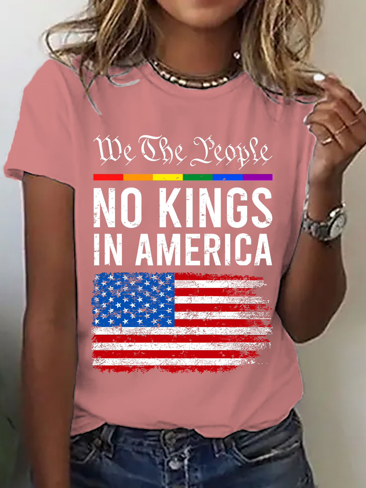 No Kings In America Cotton T-Shirt