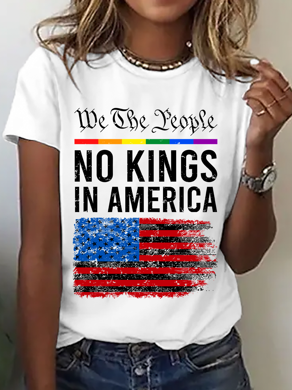 No Kings In America Cotton T-Shirt