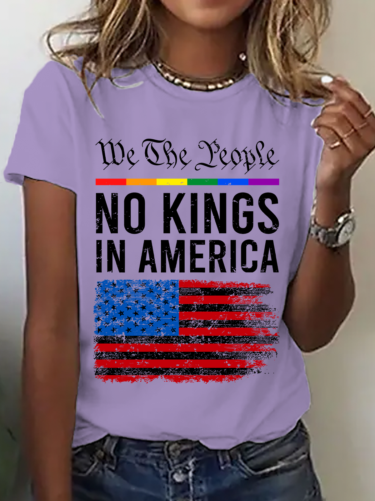 No Kings In America Cotton T-Shirt
