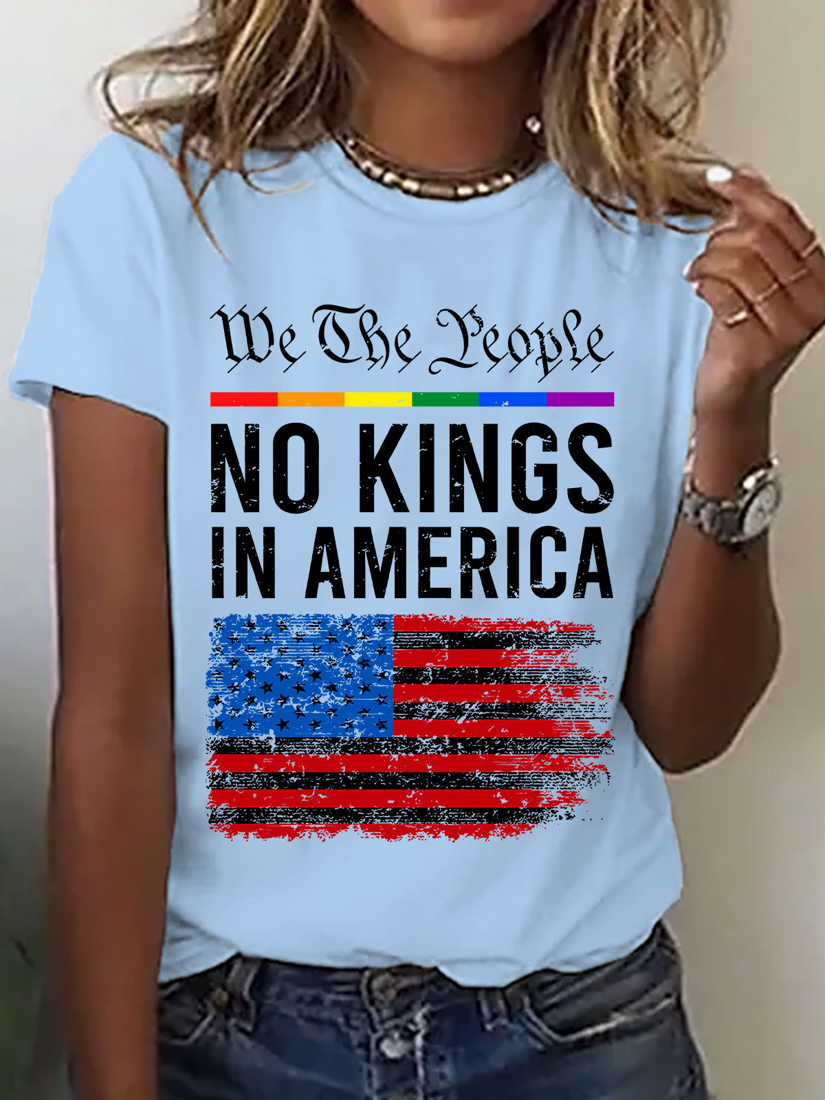 No Kings In America Cotton T-Shirt