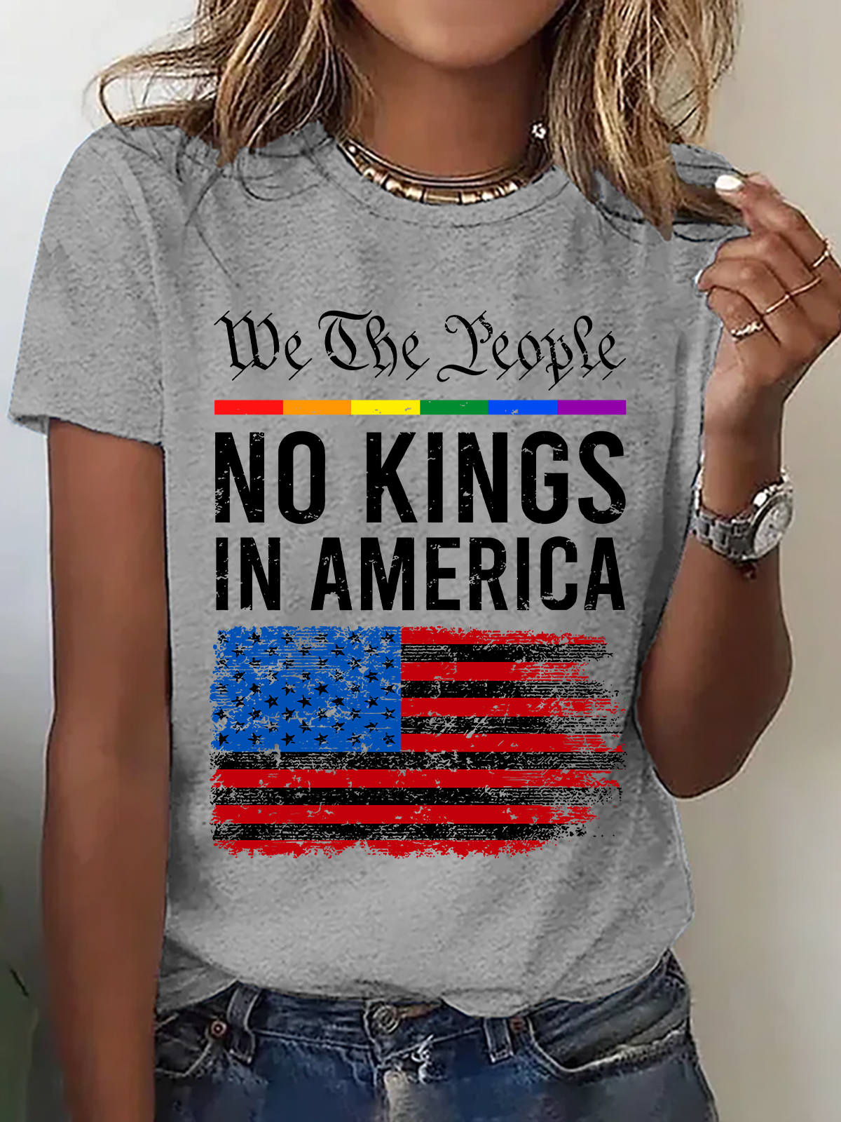 No Kings In America Cotton T-Shirt