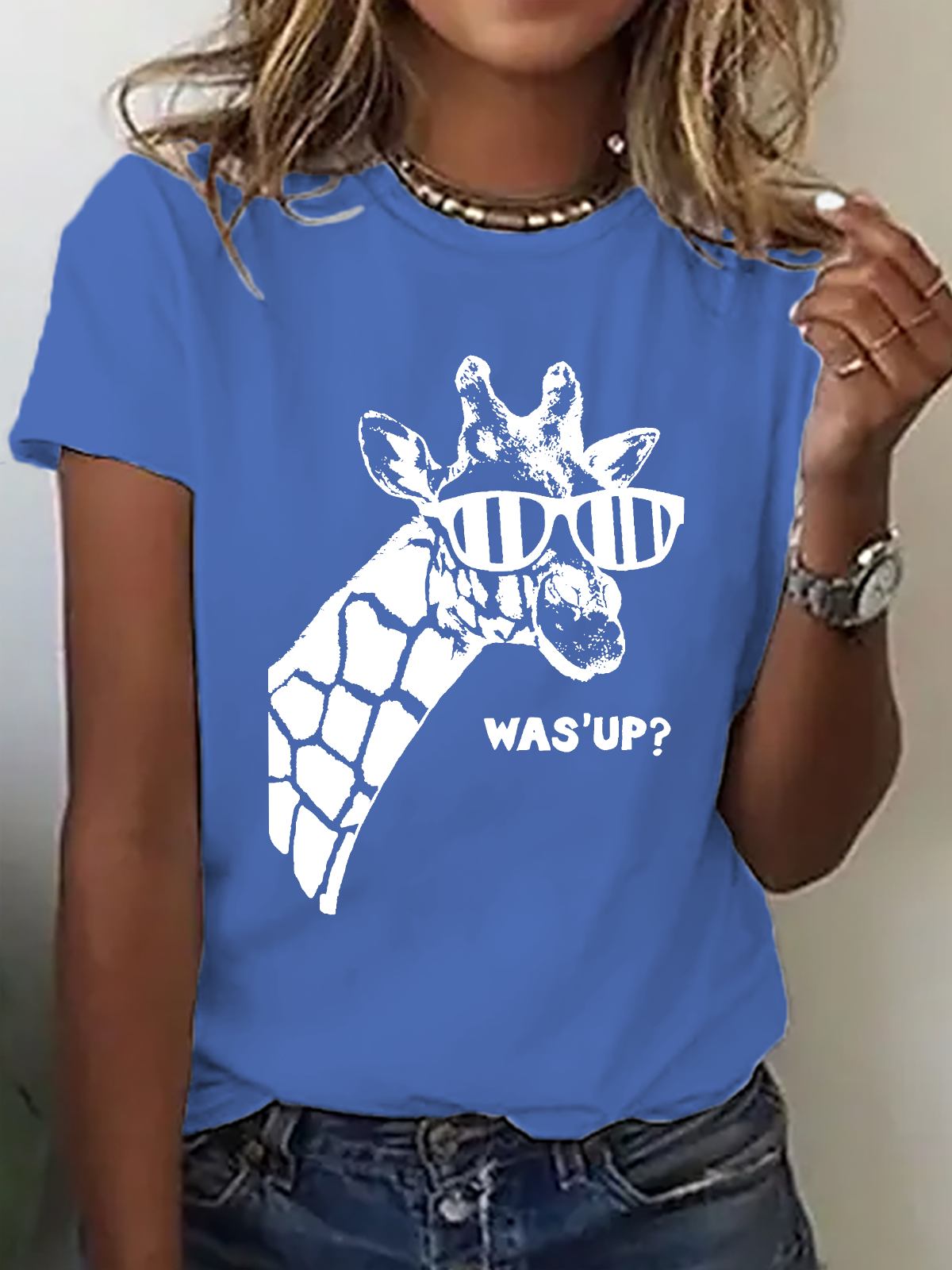 Funny Giraffe Cotton T-Shirt