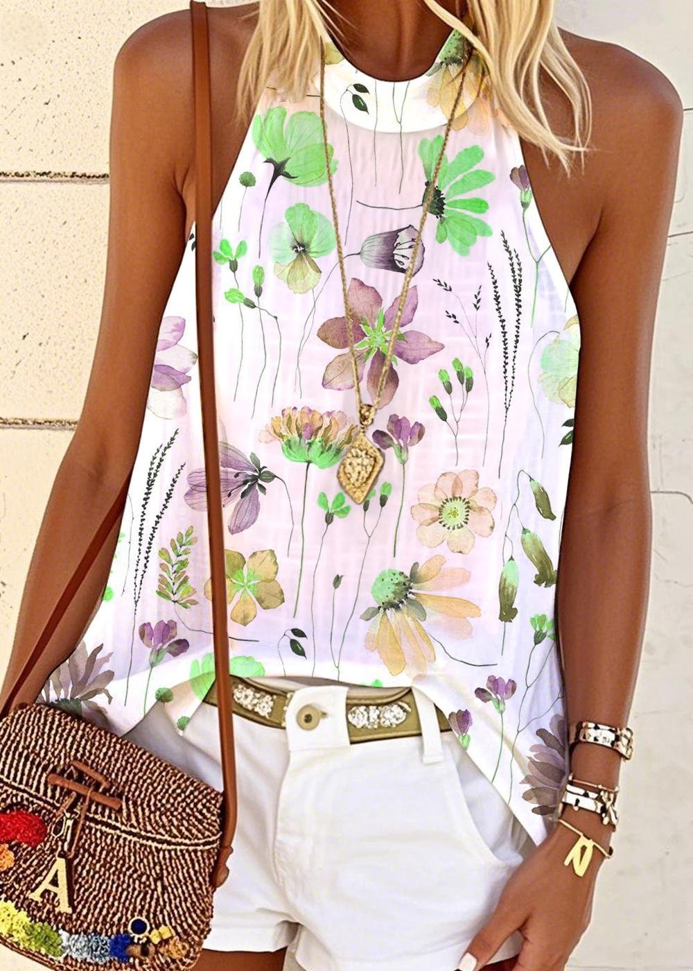 Sexy Botanical Pattern T-Shirt