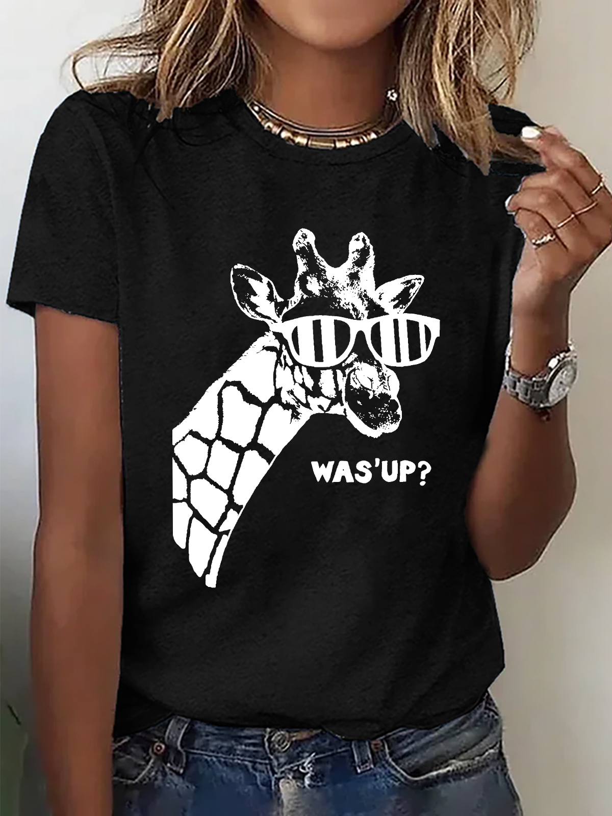 Funny Giraffe Cotton T-Shirt