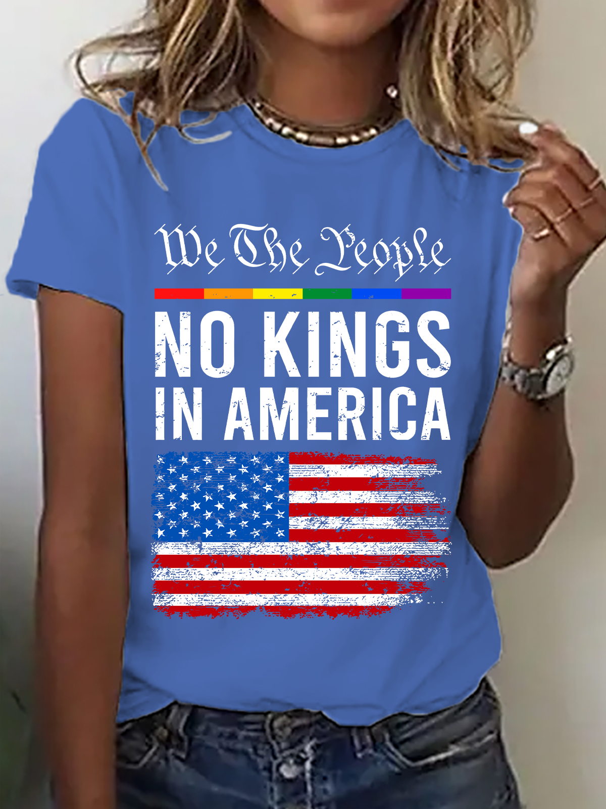 No Kings In America Cotton T-Shirt
